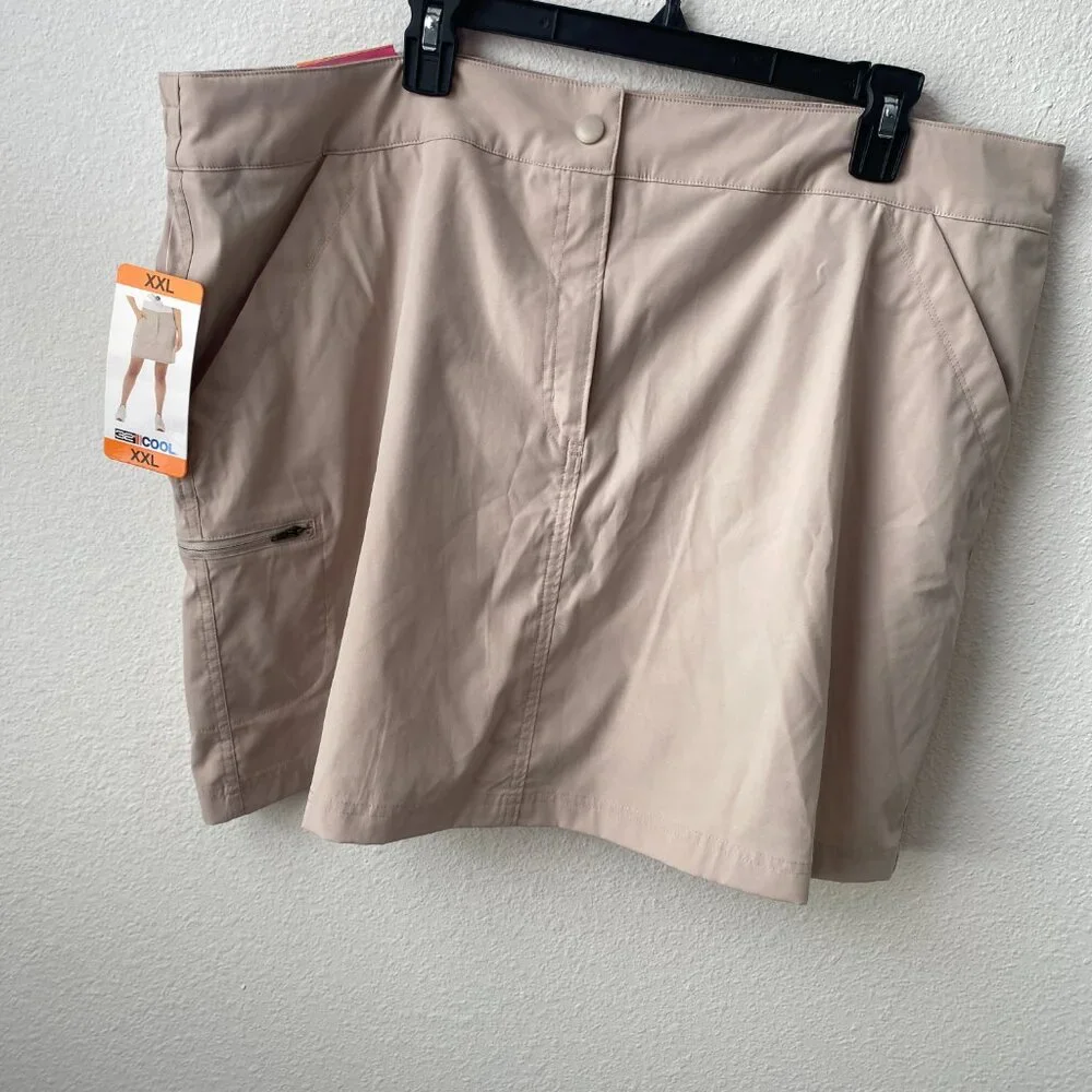 32 Degrees XXL Cool Tech Women's Skort Pockets Tan Beige Activewear NWT - Picture 5 of 5